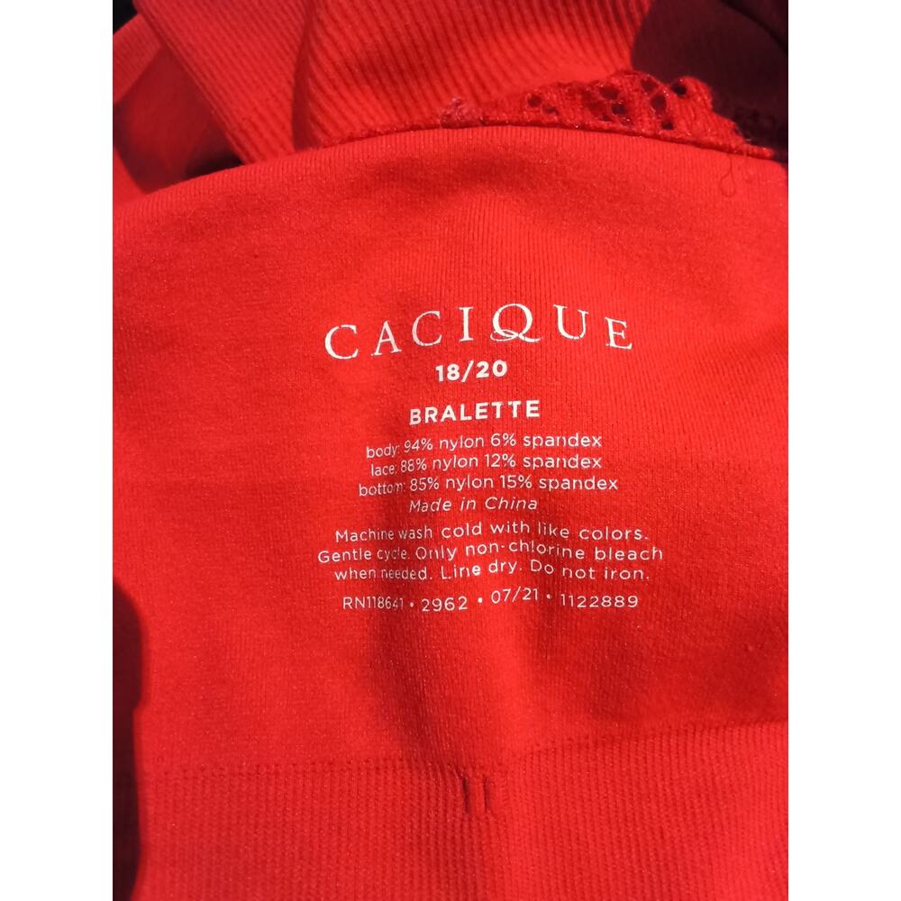 Cacique red bralette size 18/20 - Picture 4 of 4